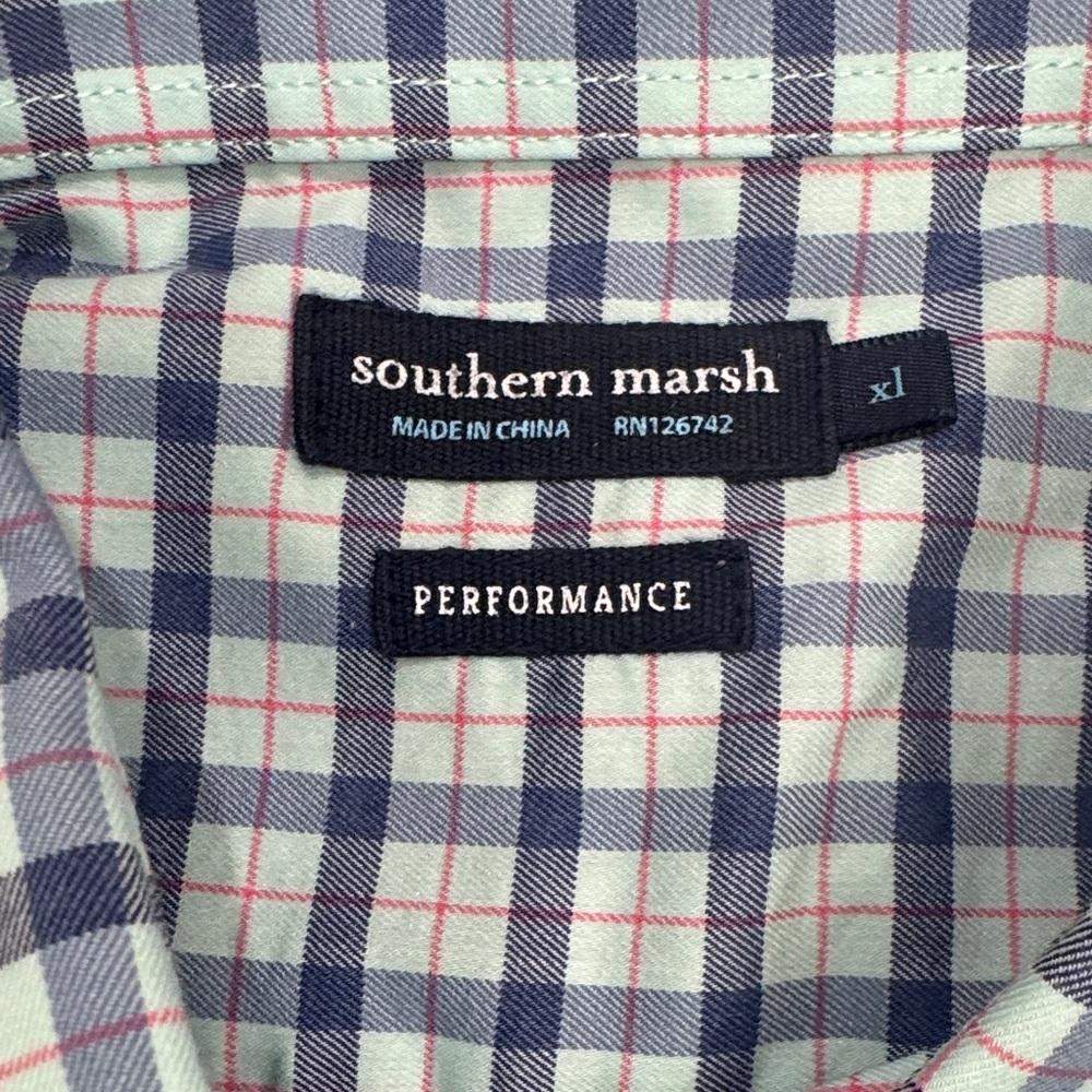 Southern Marsh Men's Casual Shirt - Blue and Pink Plaid